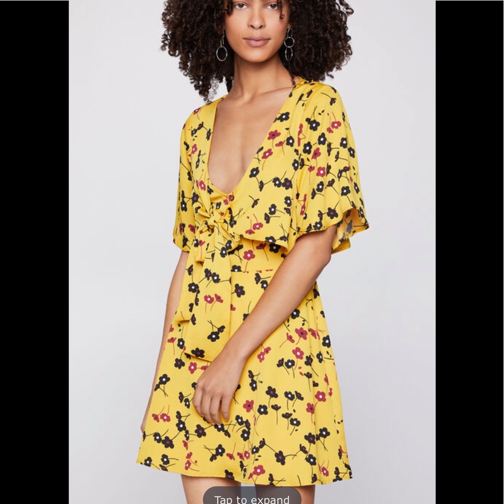 BCBG cape style mustard mini dress NWTS size XS
